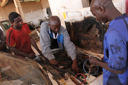 Auto Mechanics Students getting hands-on experience