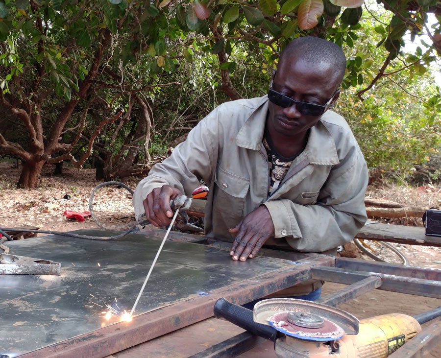 Young man from Guinea-Bissau who learned the trade of welding