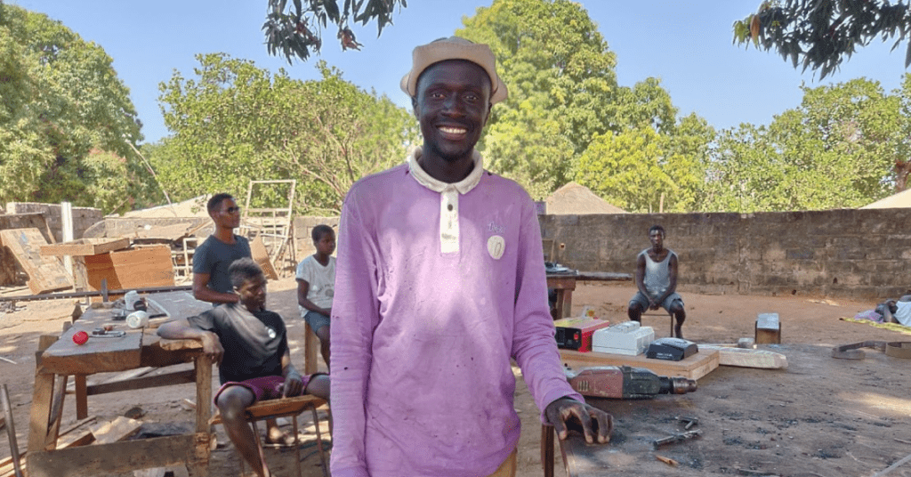 Cirilo welding student at WAVS Vocational School in West Africa