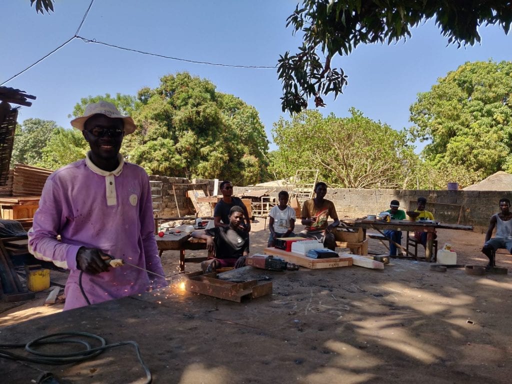 Welding skills have given Cirilo a good steady income. He plans to give his apprentices traingin as well. 