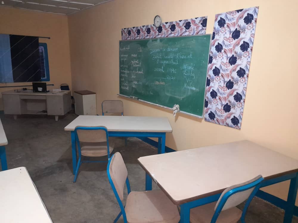 repainted classroom at Canchungo campus