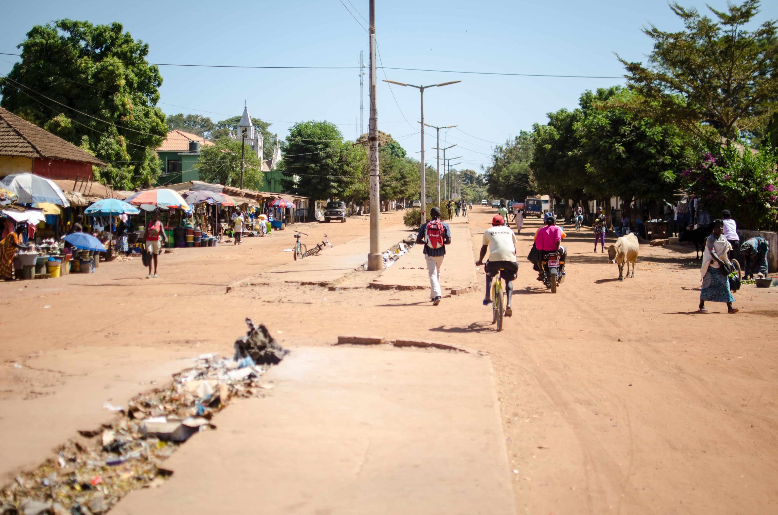 people in the streets of Bissau in Guinea-Bissau