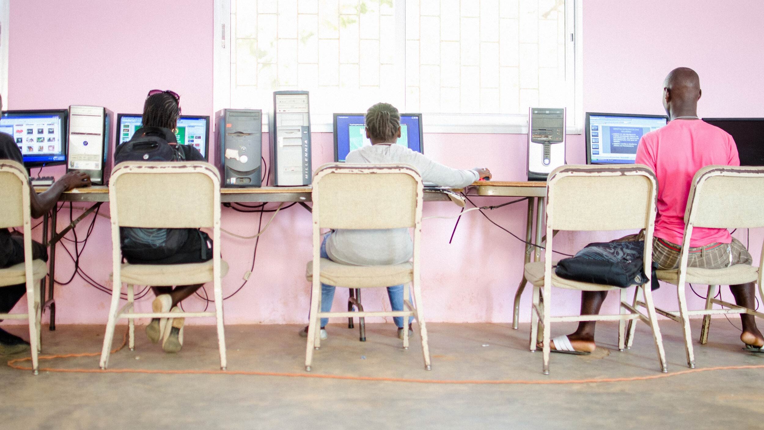 computer students in West Africa at the WAVS school in Canchungo