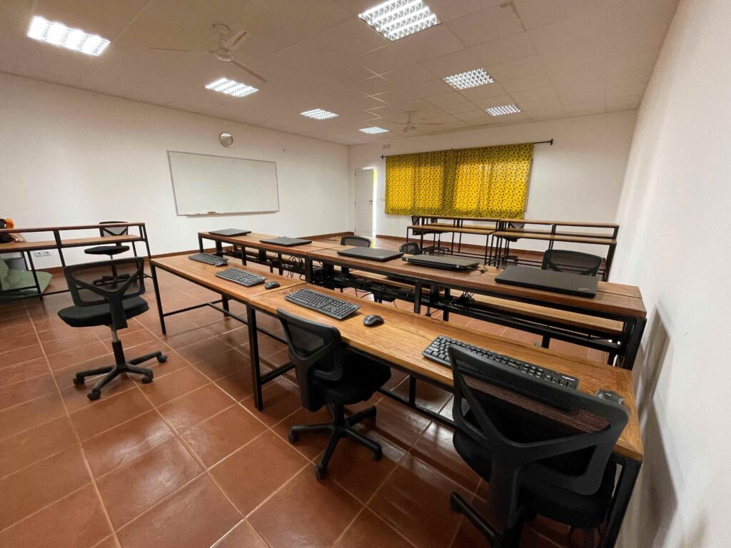 IT classroom at the WAVS vocational school in Guinea Bissau