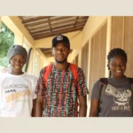 Epifania (left), Wie (middle), and Ester (right) are all studying English at the WAVS school in Gabu