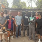 Part of the team is pictured here with Ivanildo and Vanov, two recent welding graduates